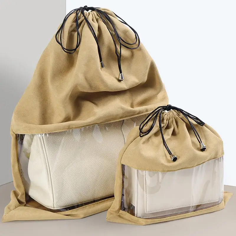 Cotton Dust Bags For Handbags Dustproof Drawstring Bags Dust Bags Soft Drawstring Storage Pouch Elegant Dust Cover For Daily Use