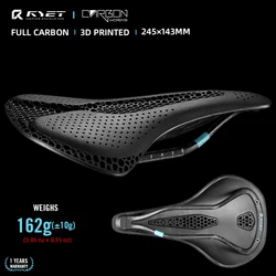 RYET Full Carbon 3D Printed Bike Saddle 245mm*143MM 162g 7*9mm Carbon 3D Printed Bicycle Seat MTB Gravel Road Saddle Bike Parts