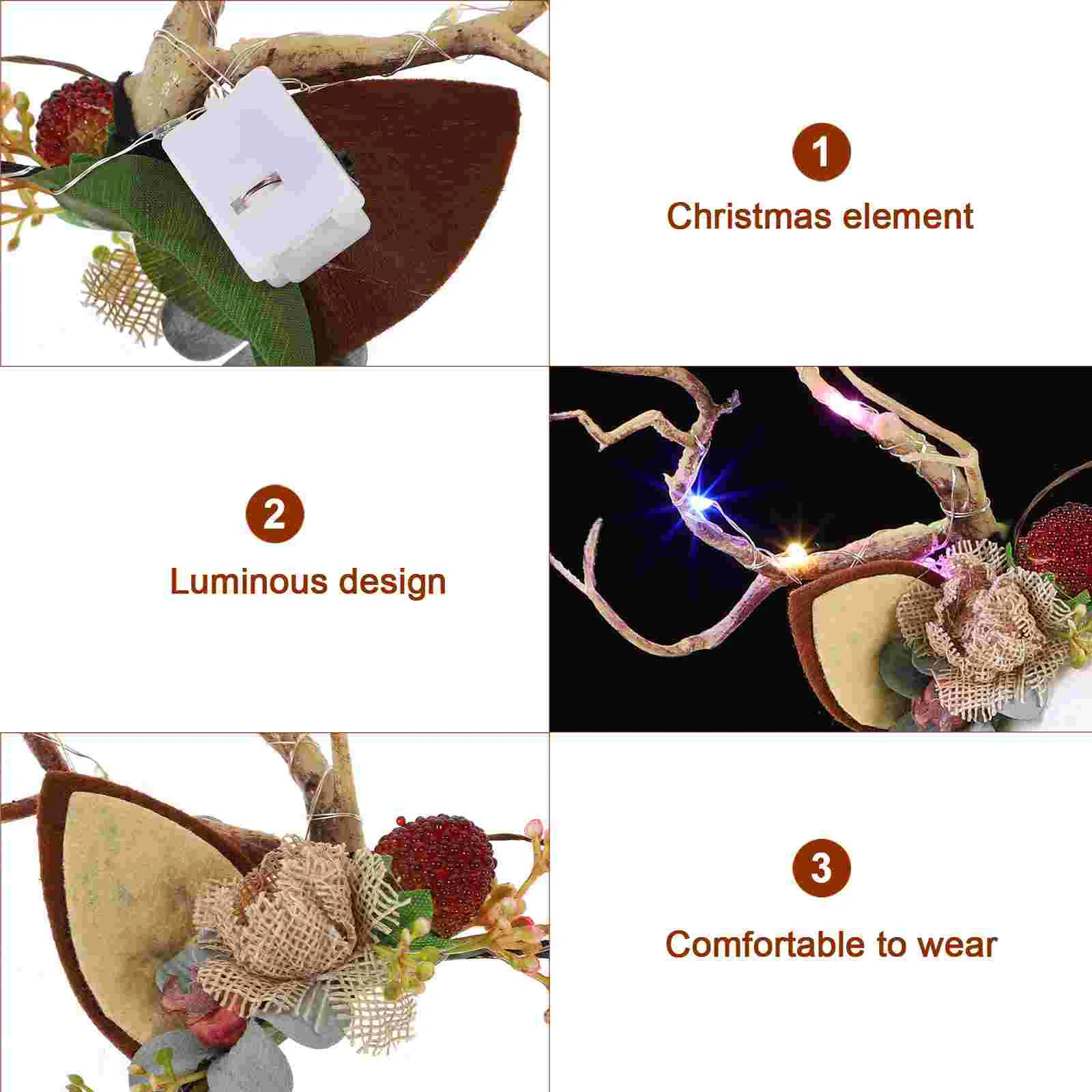 Geweih Kopf Weihnachten leuchtendes Stirnband Mädchen Haarband Haarnadel Stirnbänder Kind