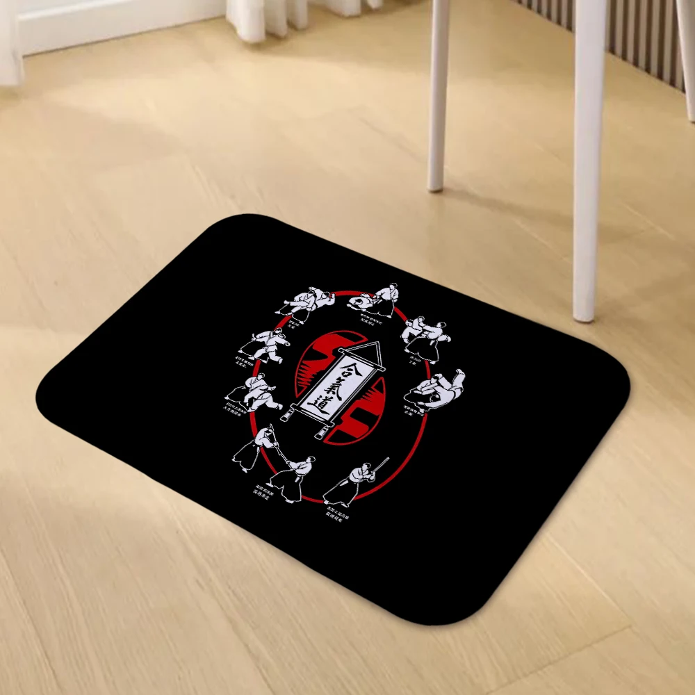 Japanese Martial Arts Master Fight Aikido Doormat Living Room Carpet Entrance Bathroom Floor Mat  Door Rug Home Decoration 350