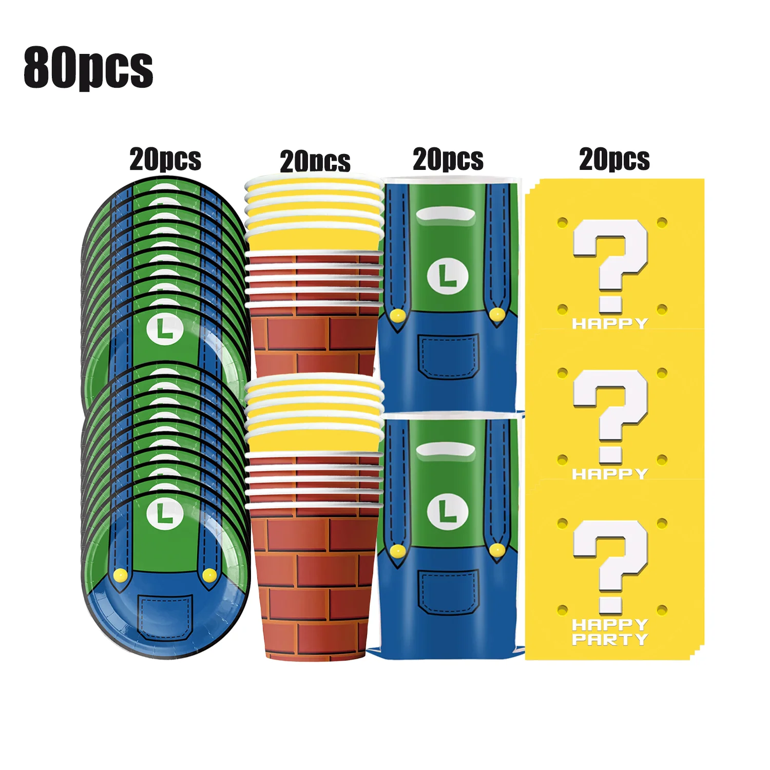 سوبر ماريو بروس عيد ميلاد الديكور الكرتون مجموعة أدوات المائدة القابل للتصرف مفرش المائدة لوحة شنطة هدايا أطفال بنين صالح لوازم الحفلات #2
