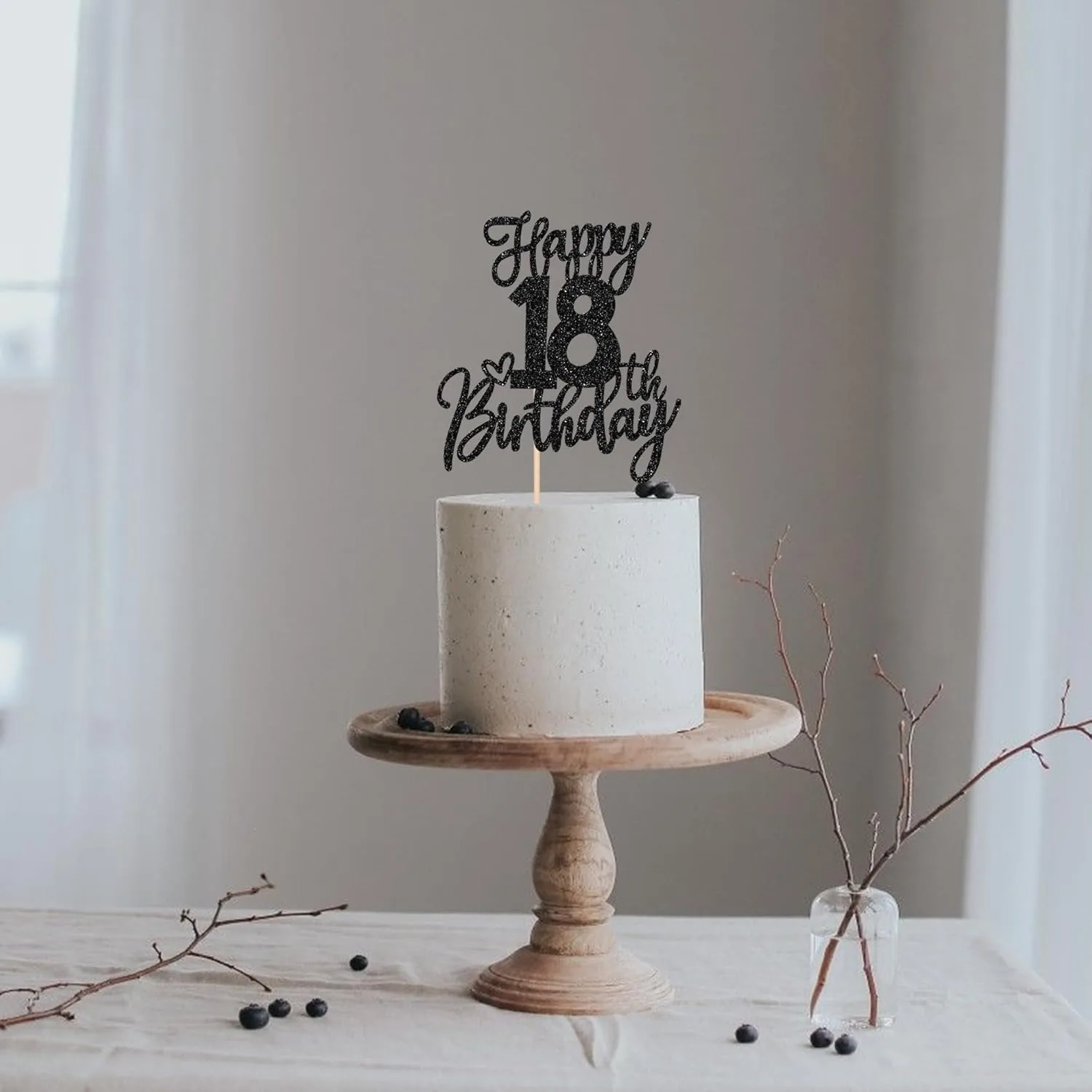1 Stück schwarzer, anspruchsvoller Kuchendekoration zum 18. Geburtstag – offizielle Hello 18 Achtzehn-Kuchendekoration für Erwachsene für die Abschlussfeier – Detail 5
