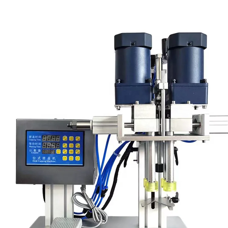 Good Quality Semi Auto Desktop Pneumatic Cosmetics Water Spray Capping Bottle Cover Closing Machine