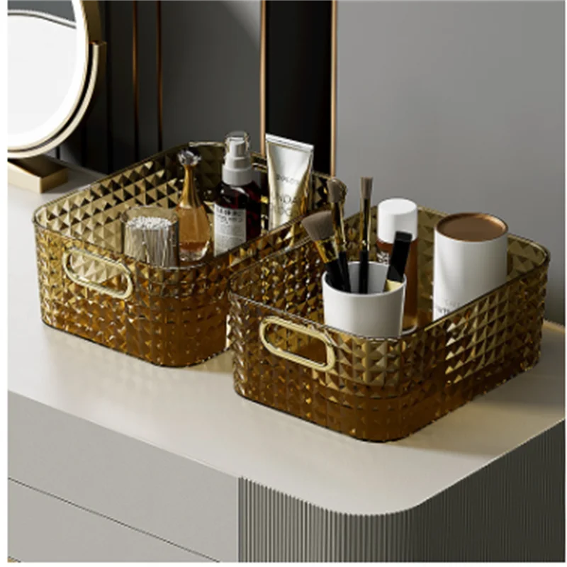 

Storage box, snack storage basket, kitchen organizing box, household diamond patterned plastic tabletop, miscellaneous items, co