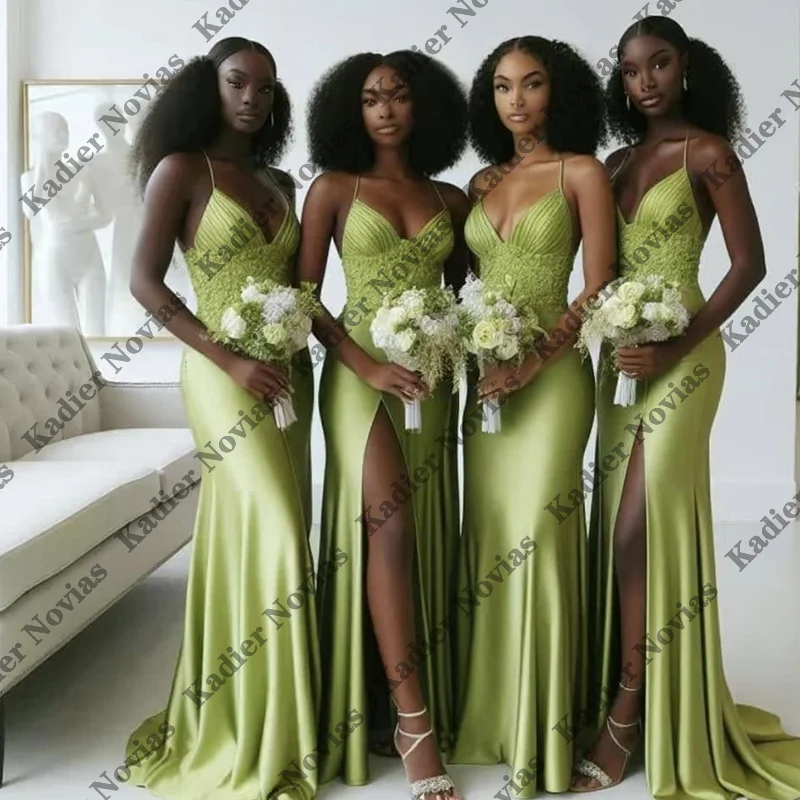 

Long Wedding Party Dresses 2026 Mermaid Elegant Green Bridesmaid Dresses for Wedding Customized Robe Demoiselle d honneur femme