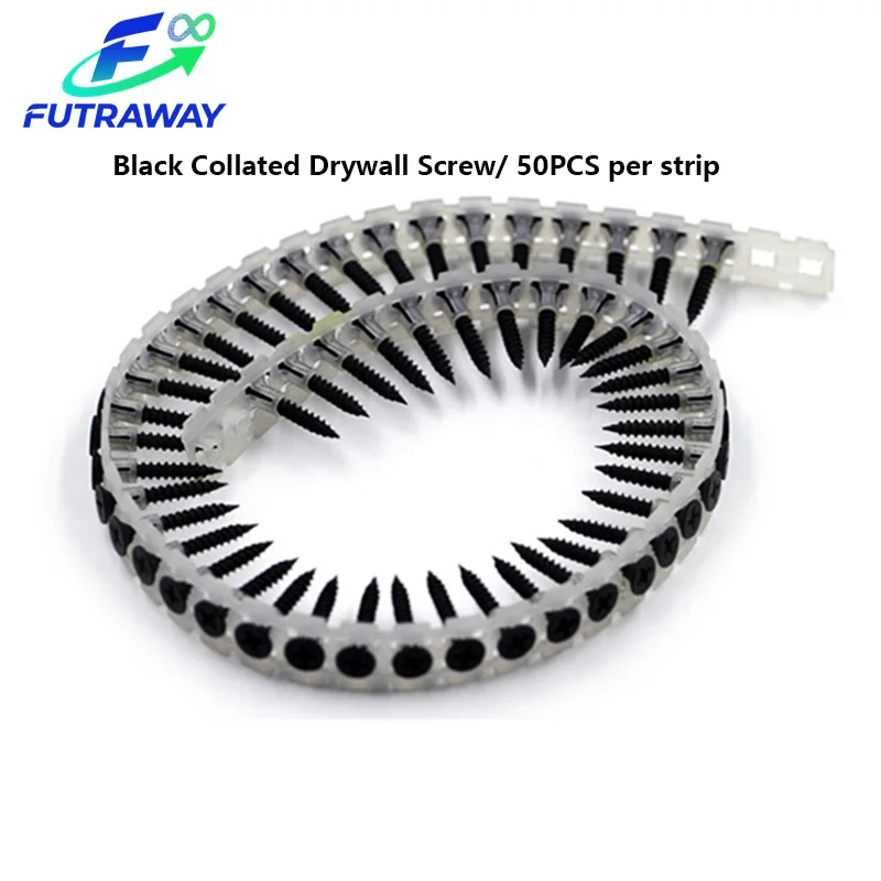 Chain Link Belt Plastic Strip Screw Gun Automatic Collated Drywall Chipboard Self Drilling Screw Gu for Continuous  Woodworking