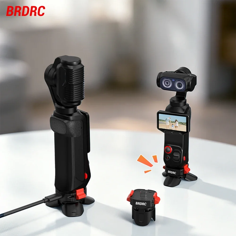 BRDRC Stativ für Insta360 Luna Ultra Zubehör Magnetische Halterung mit Typ-C-Ladestation Tragbarer Desktop-Fotohalter – Detail 1