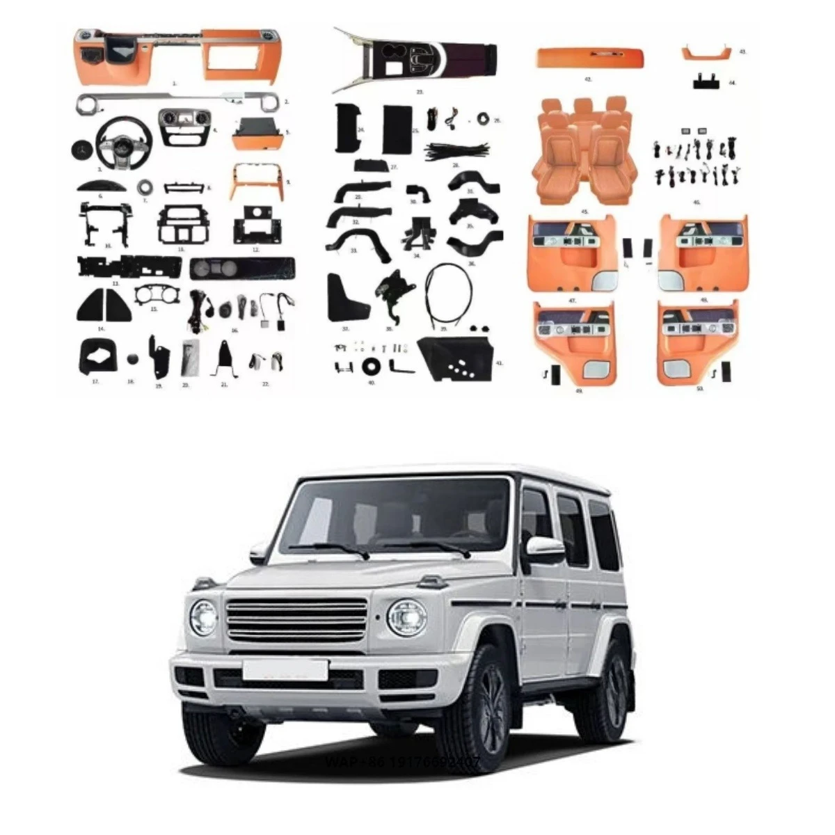 Interior for Benz G Class Interior Upgrade Kit Central Control Seat for G350g500g550 to G63/G65 Auto Parts