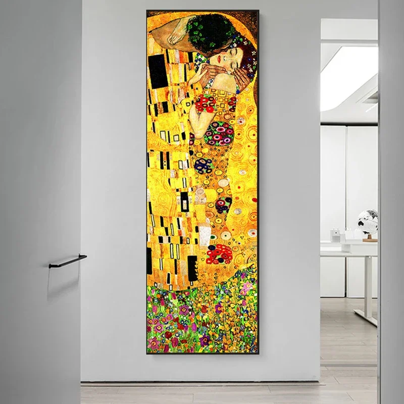 Large DIY Diamond Painting  Gustav Klimt Abstract Gold Kissing Cross Stitch Kit Full Diamond Mosaic Art 5D Rhinestone Embroidery