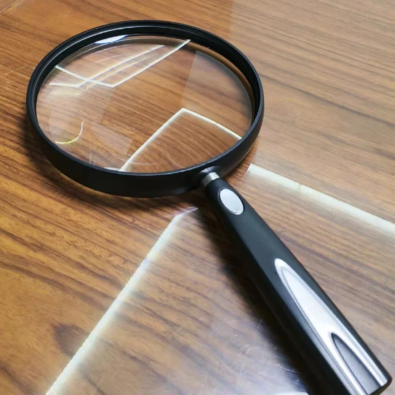 HD Handheld Portable Reading Magnifier 3x/4x/5x Magnification 108mm/130mm Diameter Magnifying Glass Loupe