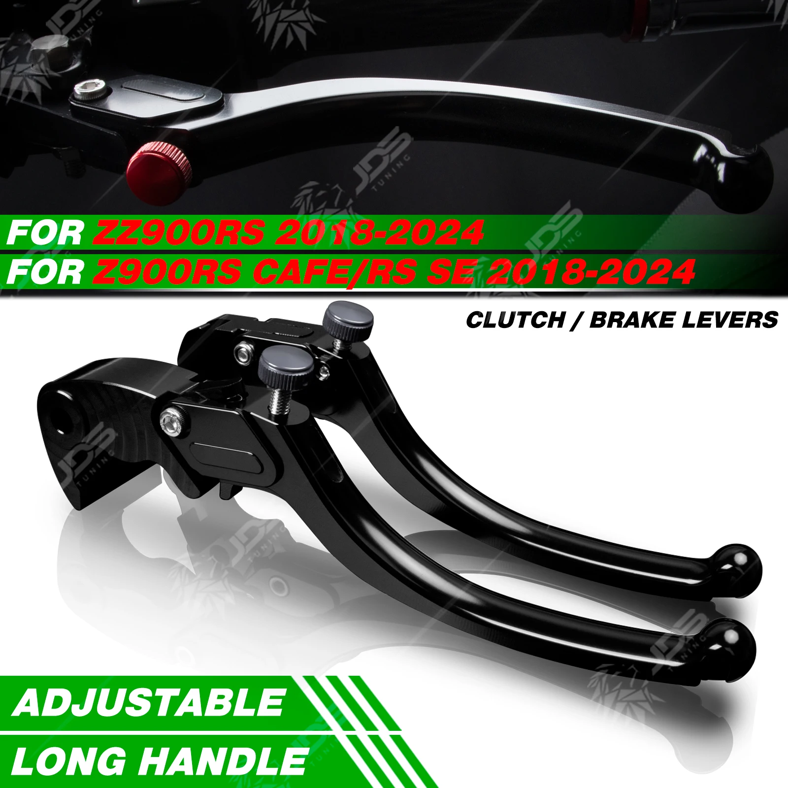 

JDSTUNING Для Kawasaki Z900RS/Z900RS CAFE/Z900RS SE 2018-2024: Комплект бесступенчатых рычагов сцепления и тормоза с удлиненной ручкой, запчасти