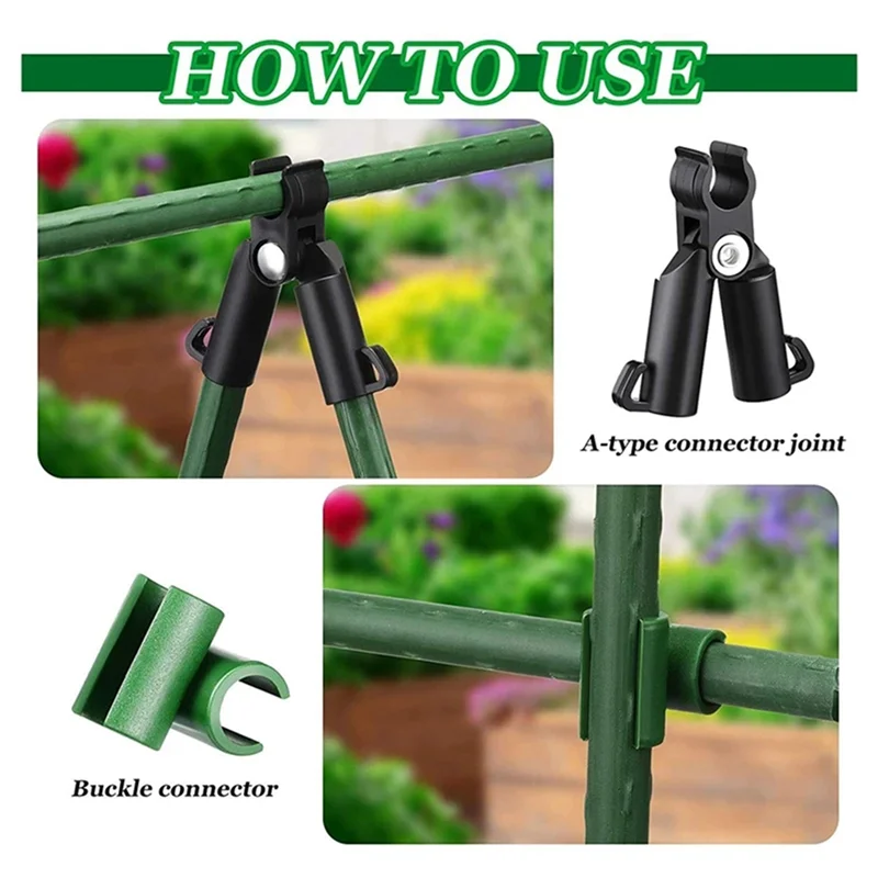 ABVJ-100 個調整可能な植物トレリスコネクタクリップガーデンプラスチックコネクタ A タイプ接続ジョイントバックルクリップ