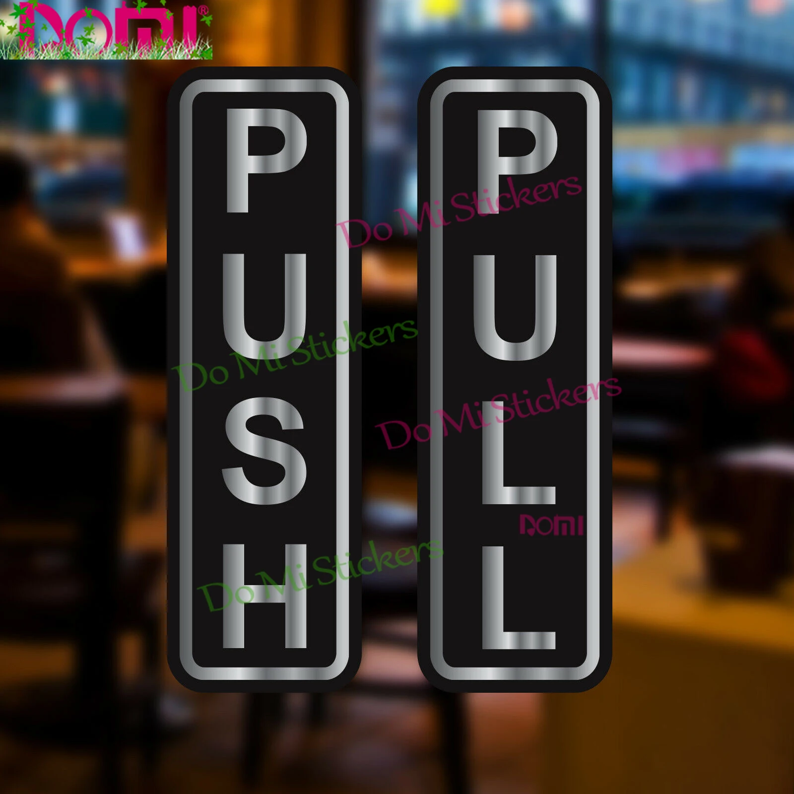 Push & Pull Window Door Vinyl Decal Sticker Shop Hotel Business Cafe Sign Barber Die Cutting Waterproof PVC