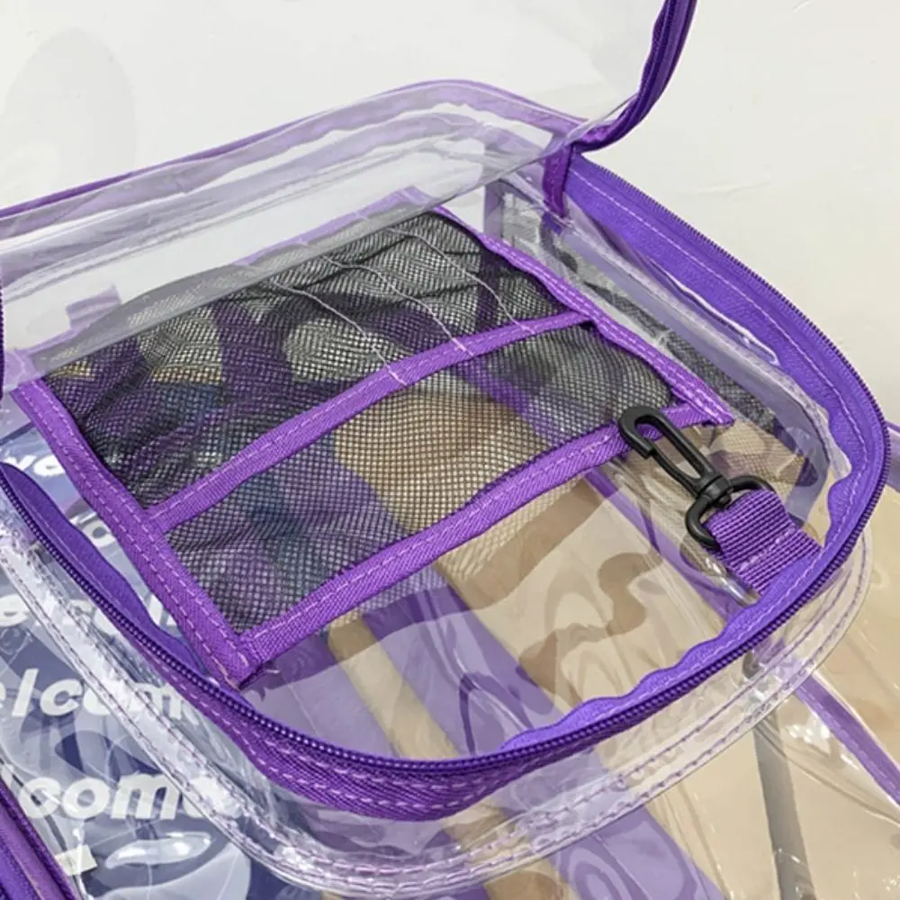 PVC Transparent Backpack Waterproof Large Capacity Students School Bag Storage Bag Multi-pockets Clear Shoulder Bag Travel