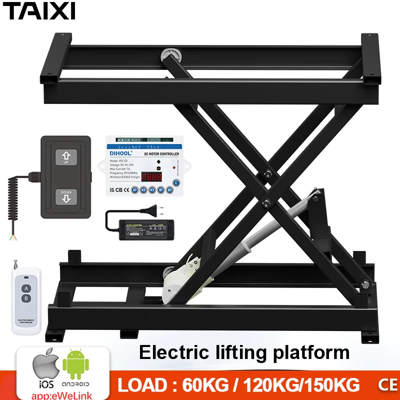 Scissor Fork Lifting Platform electric Smart Control With Foot Switch Used for coffee tables, medical, pet tables, handling,