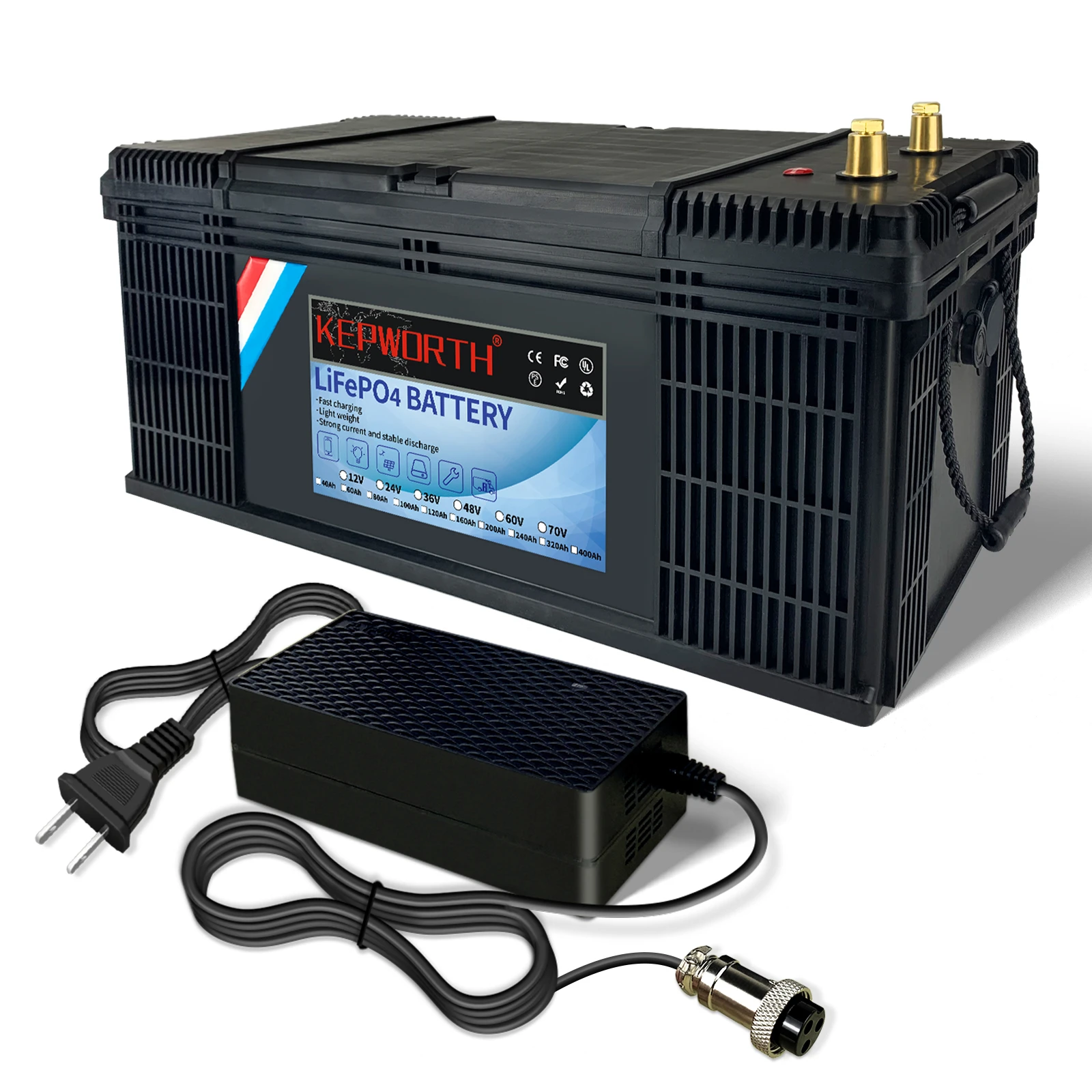 24V 100Ah Lithium LiFePO4 Battery Deep Cycle With BMS, Perfect for RV,Solar,Camping,Marine,Backup Power,Off-Grid Applications