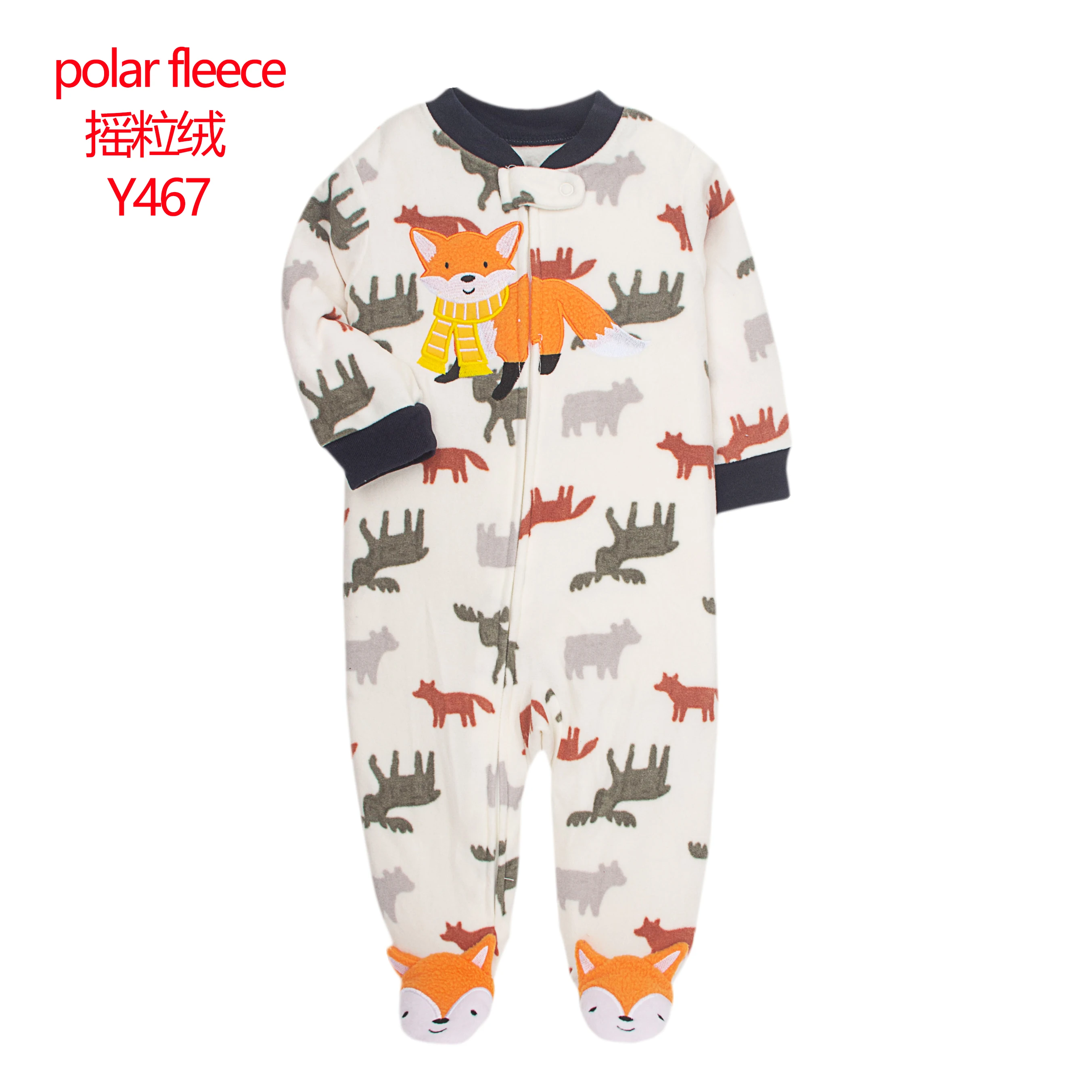 Baby Pajamas Zipper Fleece Newborn Girls Romper Warm Winter Underwear One Piece Overalls Boys Outfits Truck Infants Clothes