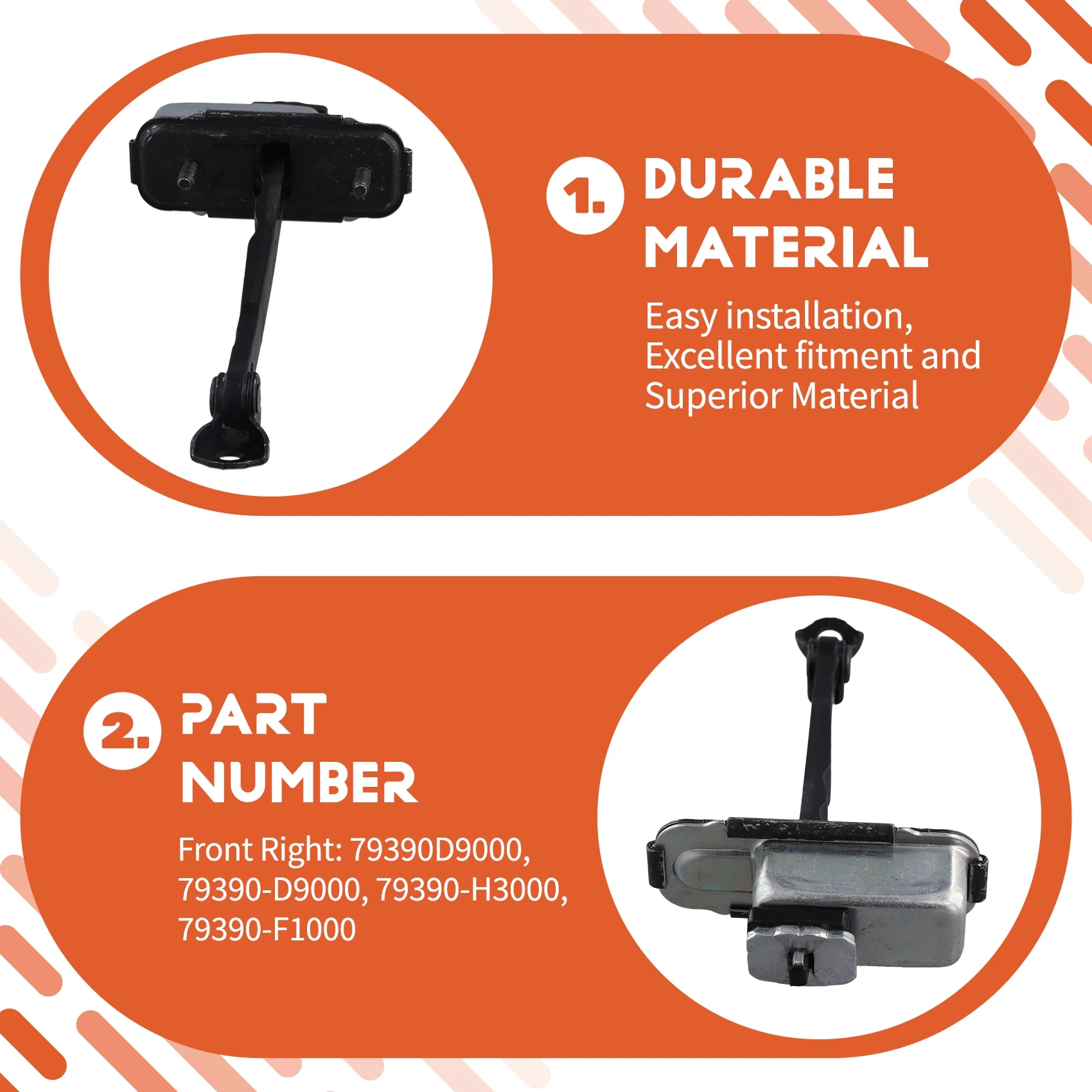 

Front Right For Kia Sportage 2018-2021 Metal Door Hinge Stop Check Strap Limiter 79390-D9000 79390D9000