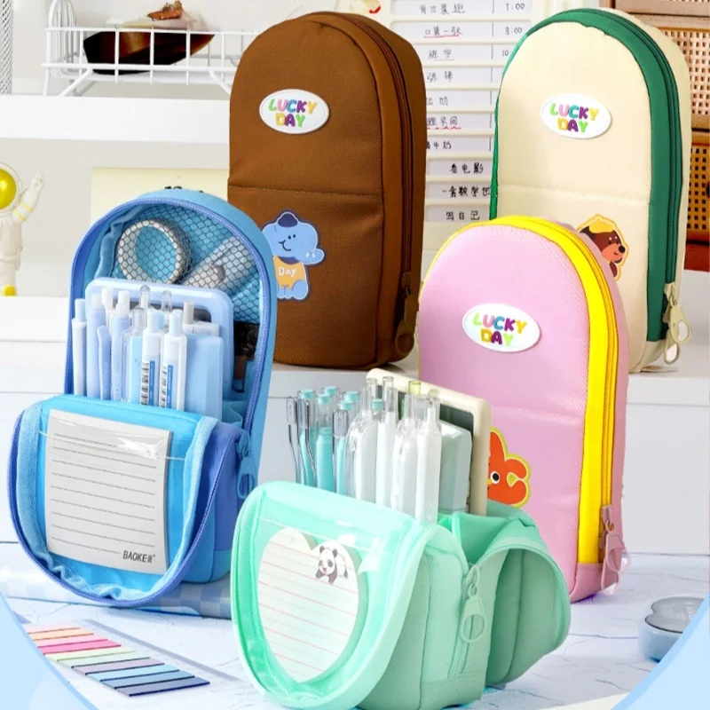 

1pcs Vertical Magnetic Holder Pencil Case Pen Bag Lucky Day Cartoon Animal Super Kawaii Large-Capacity Stationery Box A7947