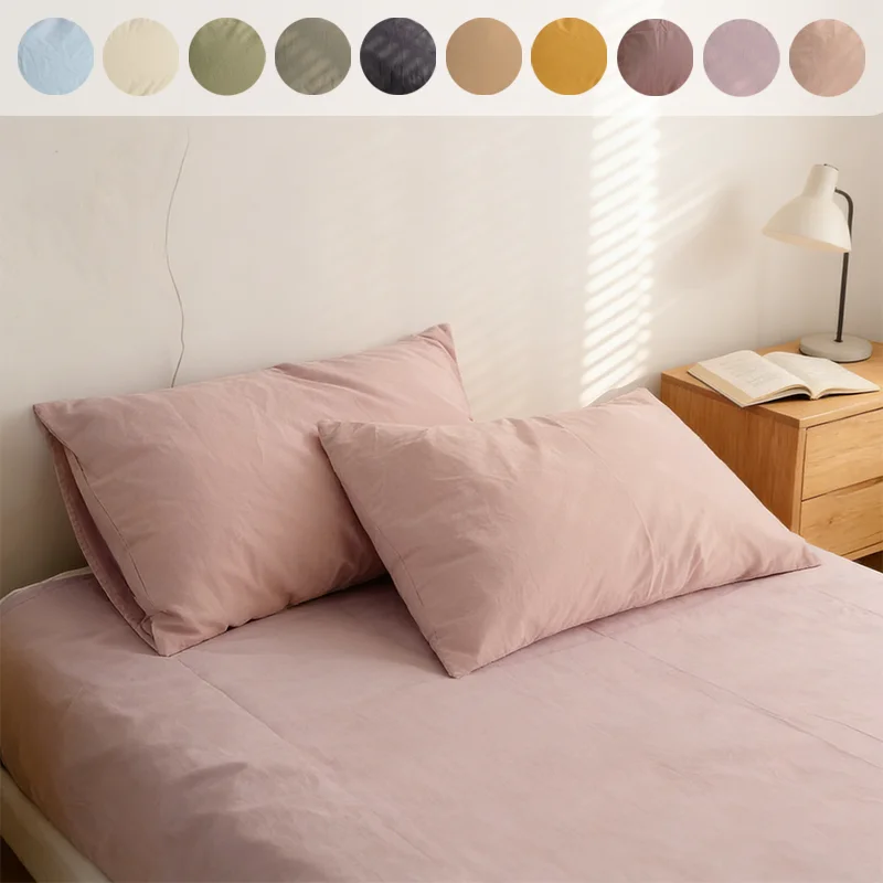 

Ins Premium Solid Color Pure Cotton Pillowcase Pair Set Comfortable Soft Pillow Covers Bedding Decorative Nordic Cushion Covers