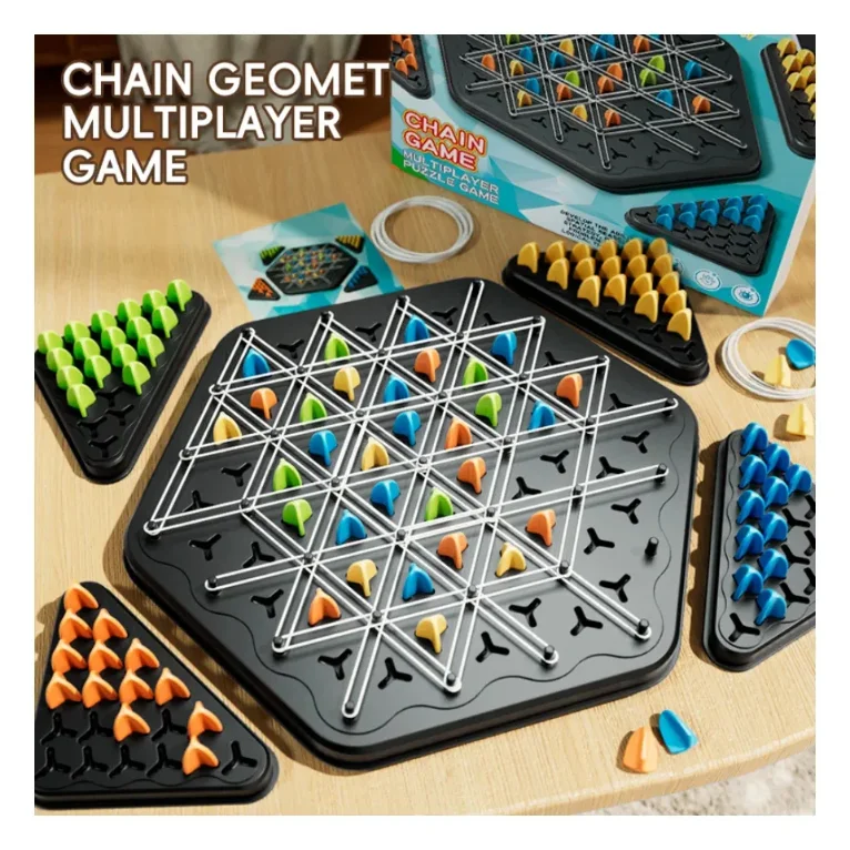 Educational Toy Geometry Chain Chess Puzzle Board Game Rubber Band Training Family Interaction Exercise Thinking Educational Toy