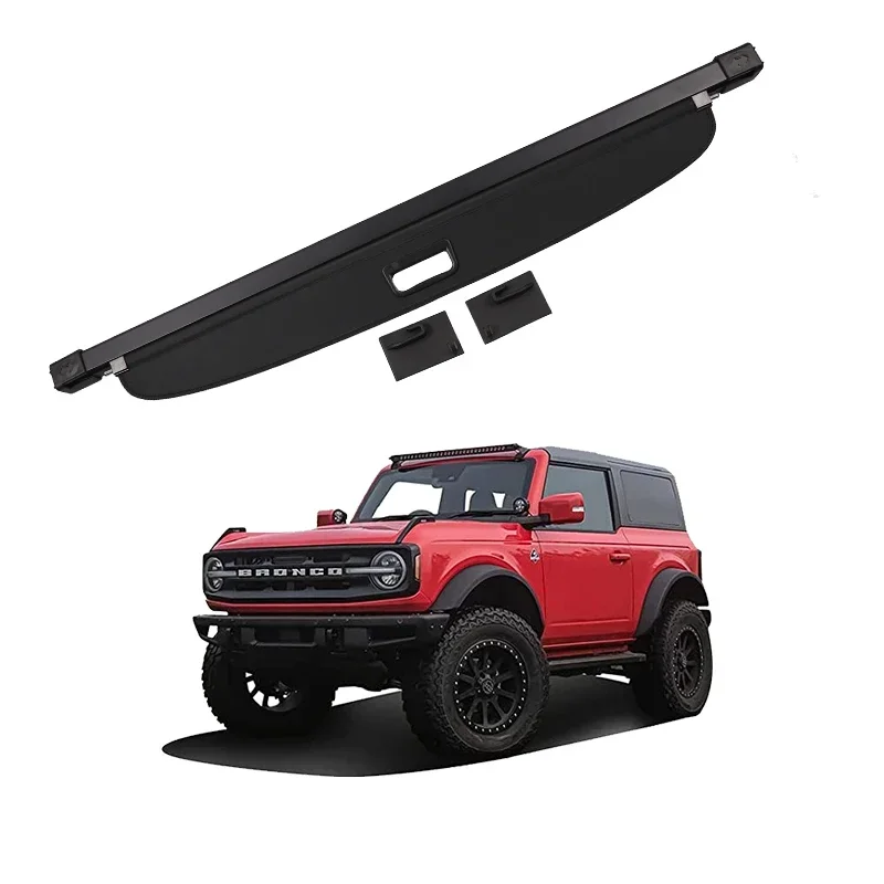 Black Trunk Cargo Cover For Ford Mustang Bronco Car Back Retractable Waterproof Trunk Cargo Cover