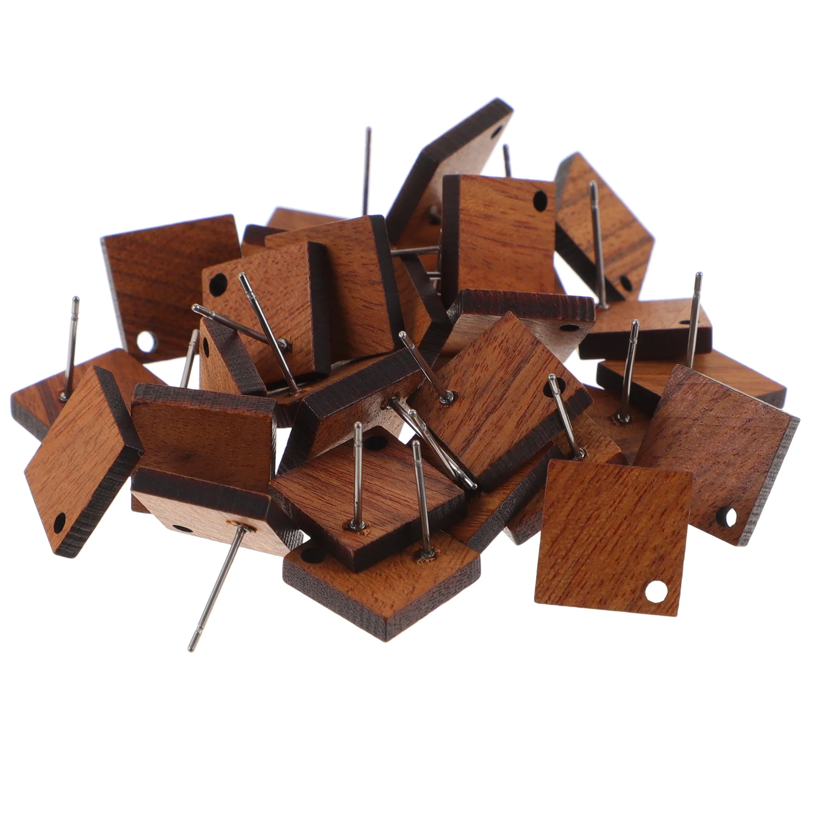 

30 Pcs Decorate Geometric Wooden Ear Studs Miss Earrings Jewelry Making Kit Post