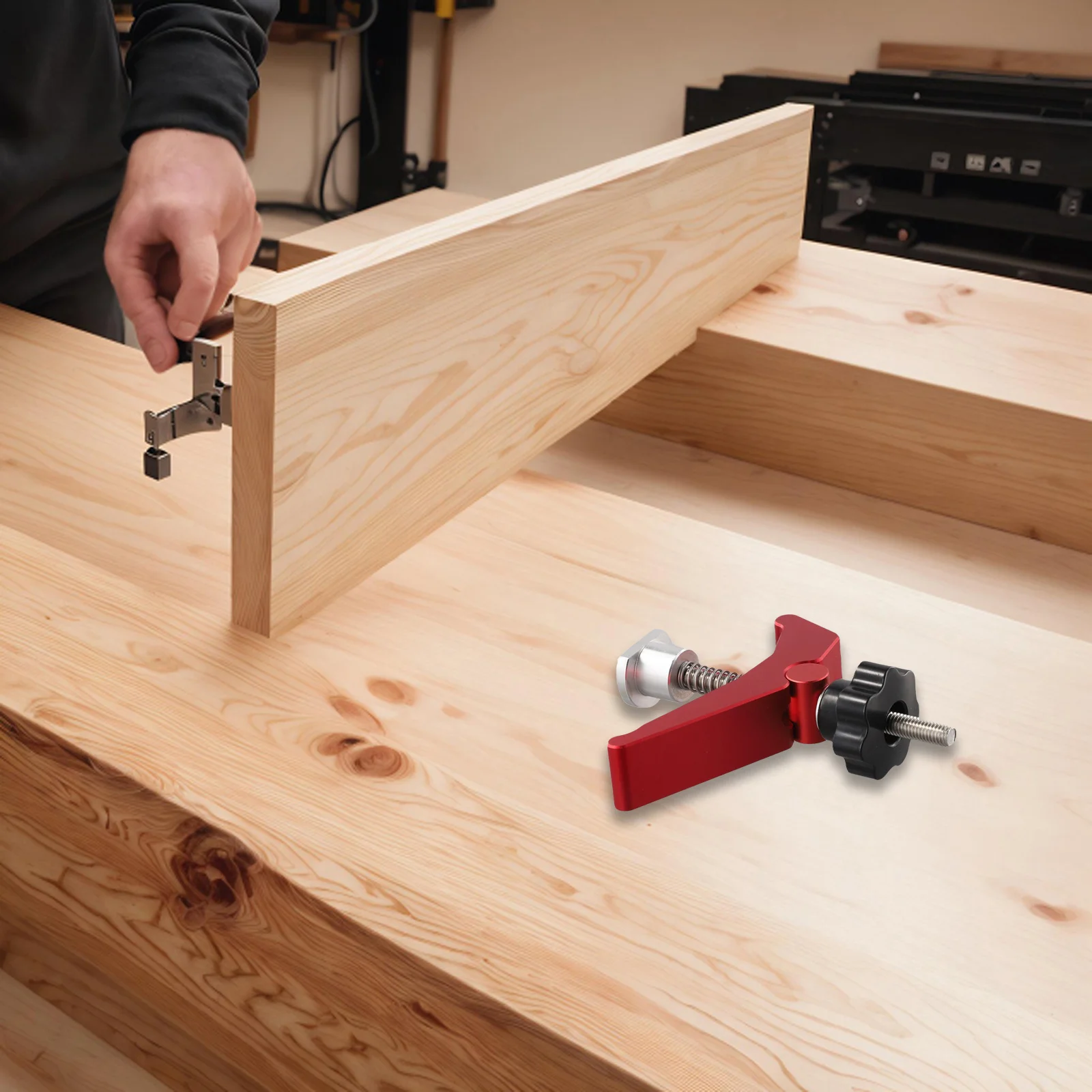 Hold Down Clamp Drill Press Workbenches Jigs Tables Clip T Track Silder For Routers Drill Presses Table Saw Woodworking Clamps