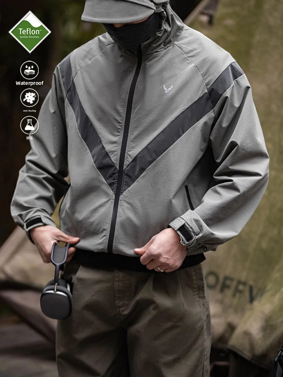 

Мужская демисезонная куртка с капюшоном для активного отдыха, серия Mountain: дышащая, ветрозащитная, для походов