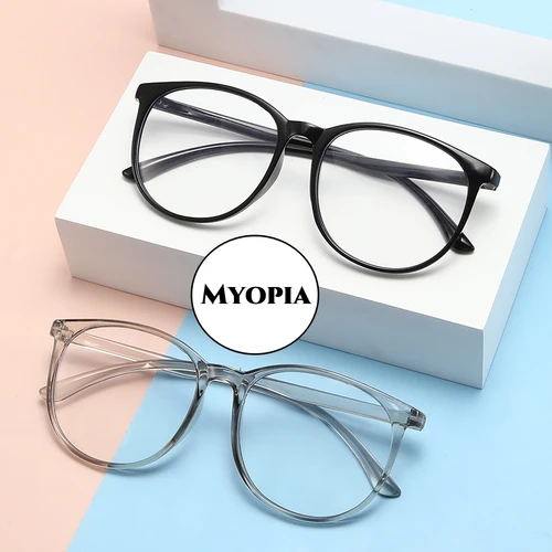 Gafas ópticas Unisex, nuevas gafas con montura grande, antiluz azul, gafas para miopía terminadas para mujeres y hombres