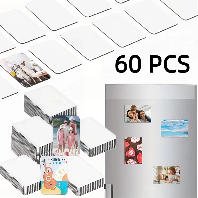 60pcs 5.5x9cm Sublimation Personalized Fridge Refrigerator Magnets Blanks DIY Soft Magnet for Kitchen Decorative Fridge Magnets