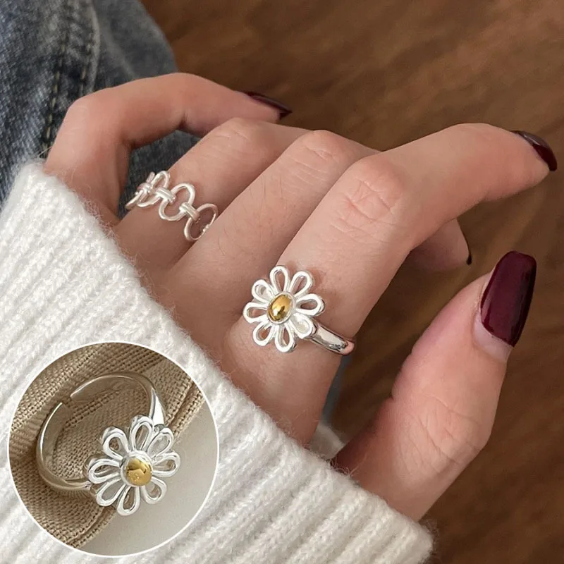 Women's Geometric Line Cross Wrap Open Ring, 925 Silver