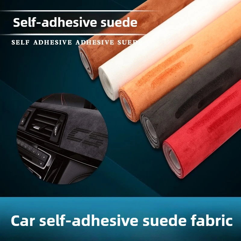 

Luxury Car Self Adhesive Suede Fabric By The Meters for Upholstery Seat Interior Sewing Plain Furniture Textile Silky Smooth Red