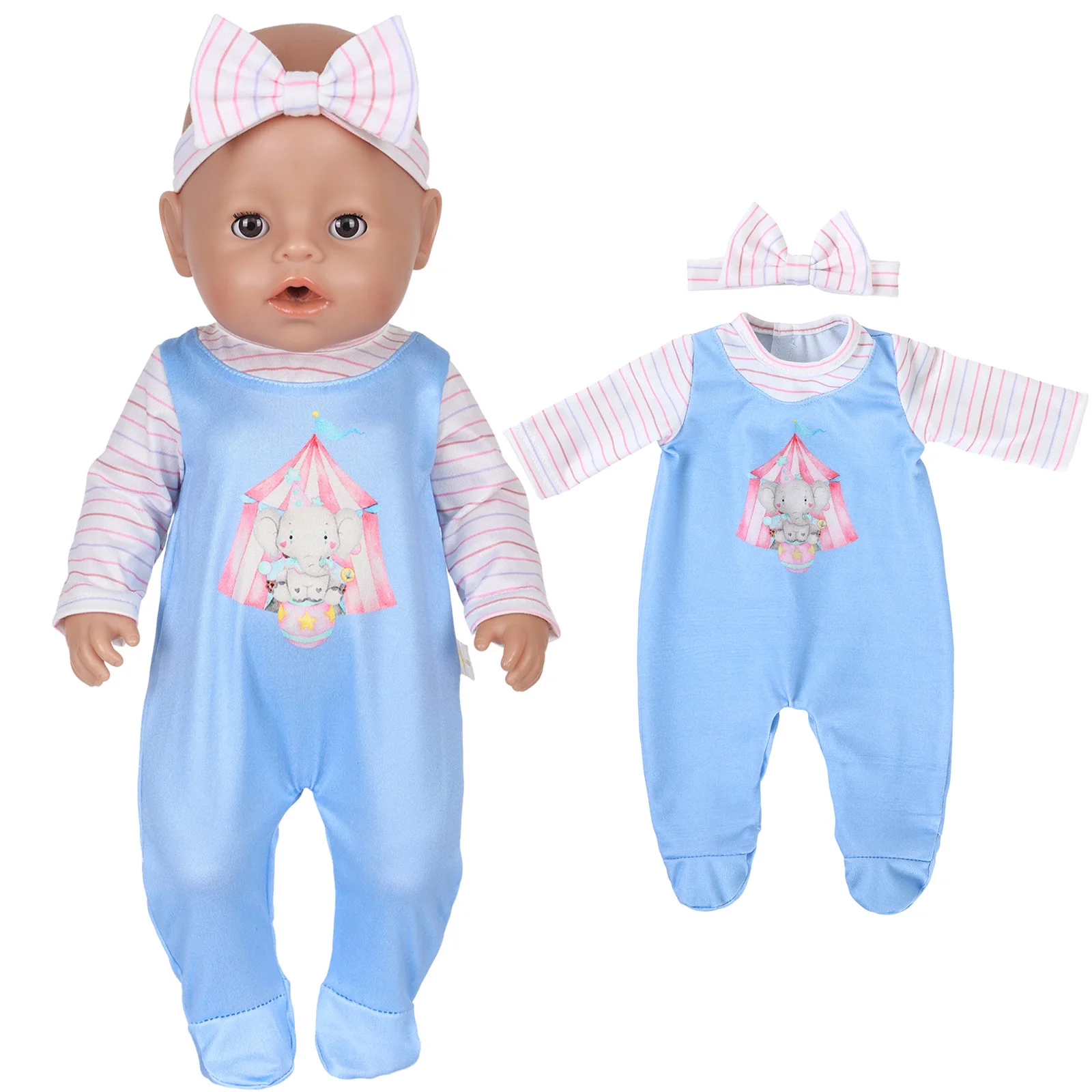 Doll Clothes for 16-18inch 40-45cm Baby Doll Circus Pattern Clothing Set Reborn Doll Baby Dolls Children's Toys Birthday Gifts view 5