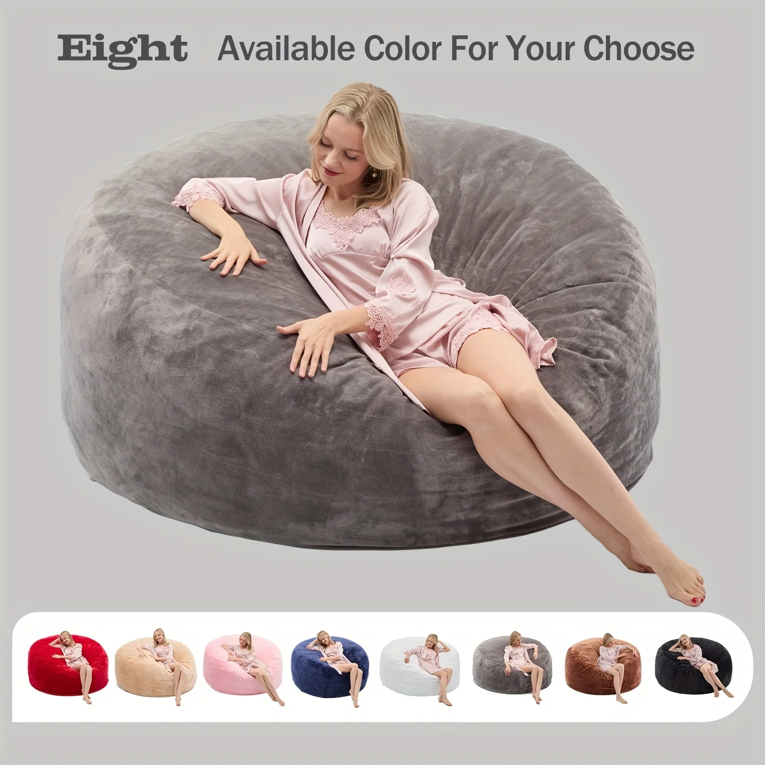 Bean Bag Chair, Giant Bean Bag with Memory Foam Filled, Comfy for Adults, Dutch Velet Cover, Flannel Cover, 3ft 4ft 5ft 6ft, for