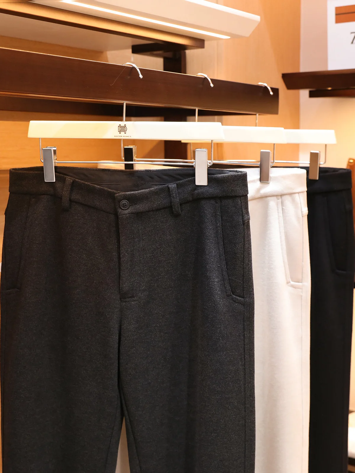 

Italian Luxury Men's Acetate Wool Casual Pants Autumn Winter New Sle Busin Casual High End Soft Straight Leg Trousers