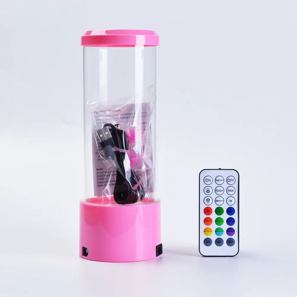 7-Color Changing LED Jellyfish Night Light USB Acrylic Fantasy Aquarium Lamps Colorful Creative Jellyfish Lava Lamp