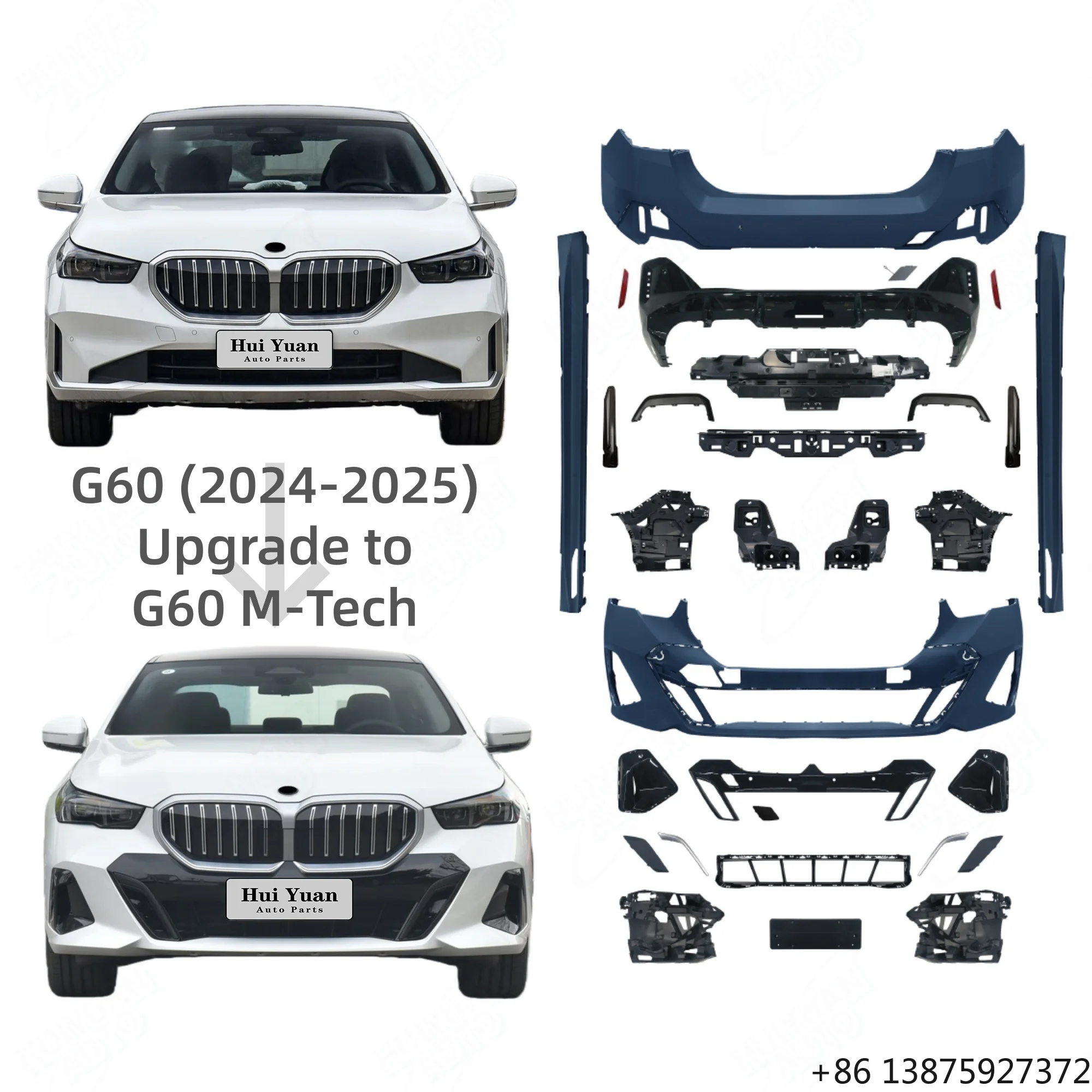 New Design Body Kit Contain Front and Rear Bumper with Grille for 5 Series G60 G68 2024-2025 Upgrade to G60 MT Style