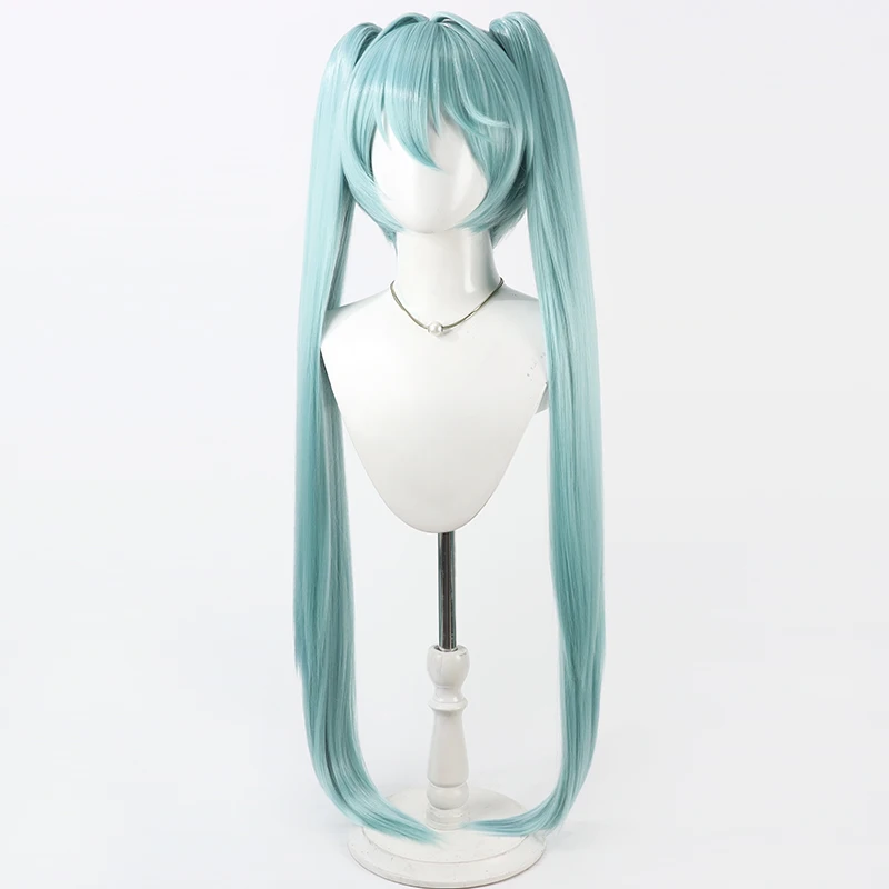 120 センチメートルロンググリーンミックスポニーテールコスプレウィッグロールプレイハロウィン女性ストレートパーティー耐熱人工毛