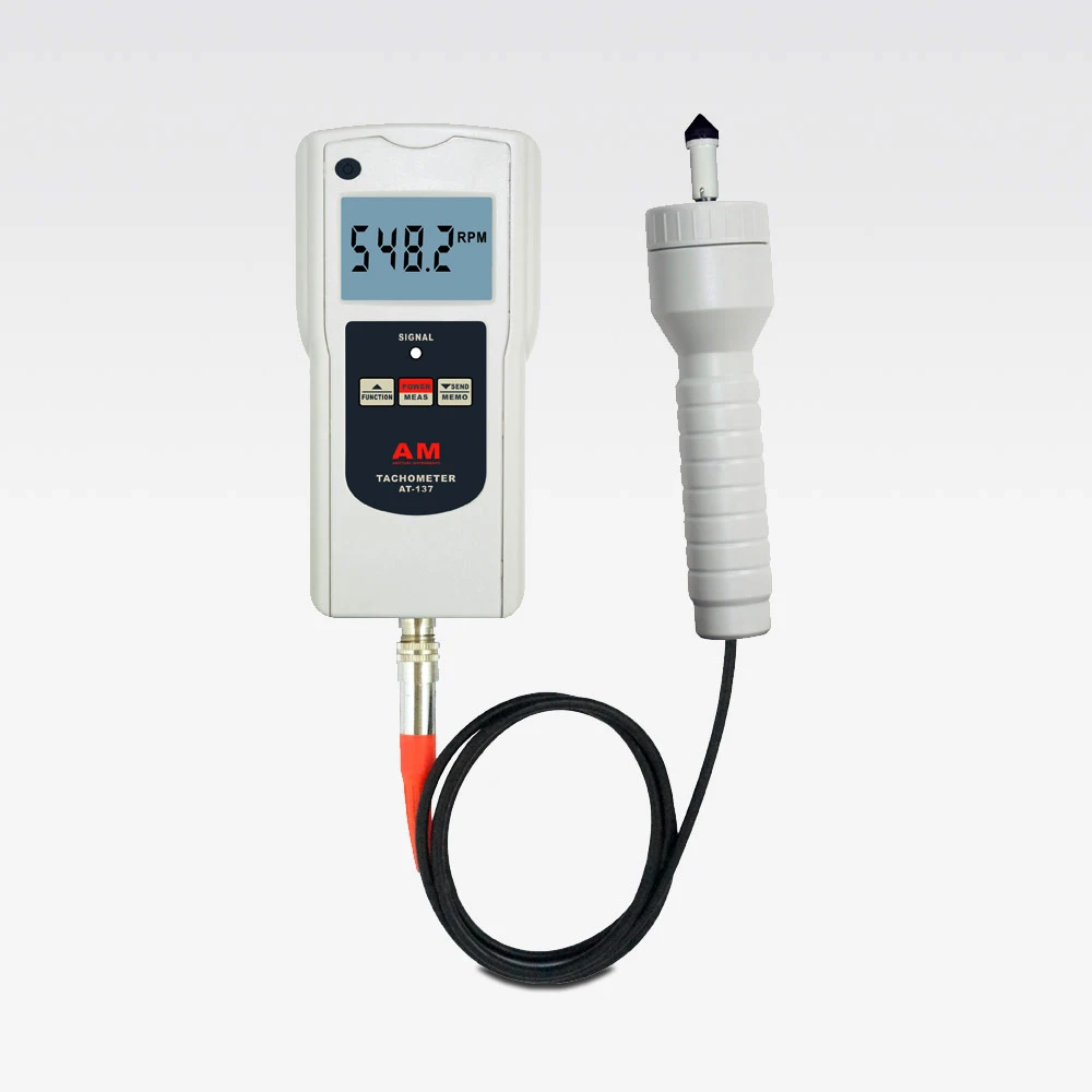 Digital tachometer AT-137PC Motor Tachometer Laser : 2.5-99999r/min Optical tachometers measure speed, line speed or frequency