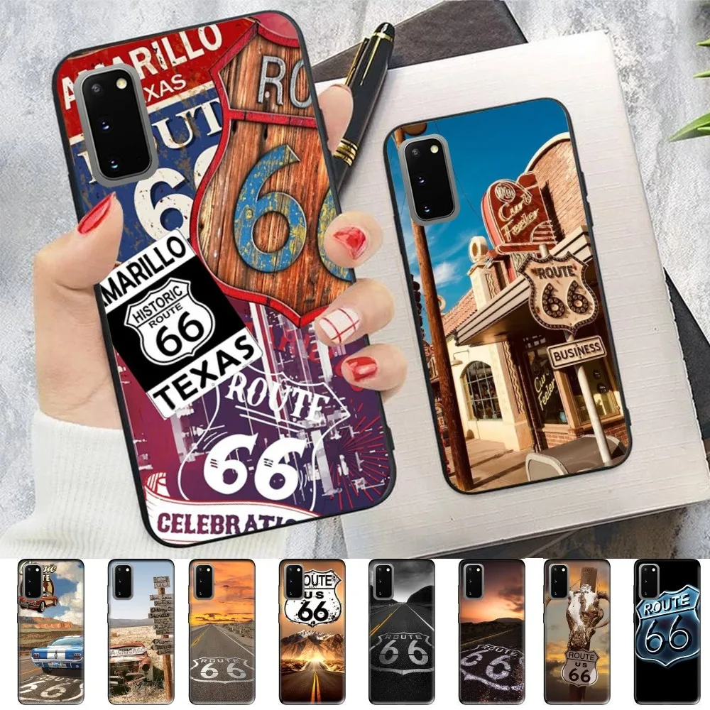 

America Route 66 Phone Case For Samsung S 9 10 20 21 22 23 30 23 24 Plus Lite Ultra FE S10lite Fundas