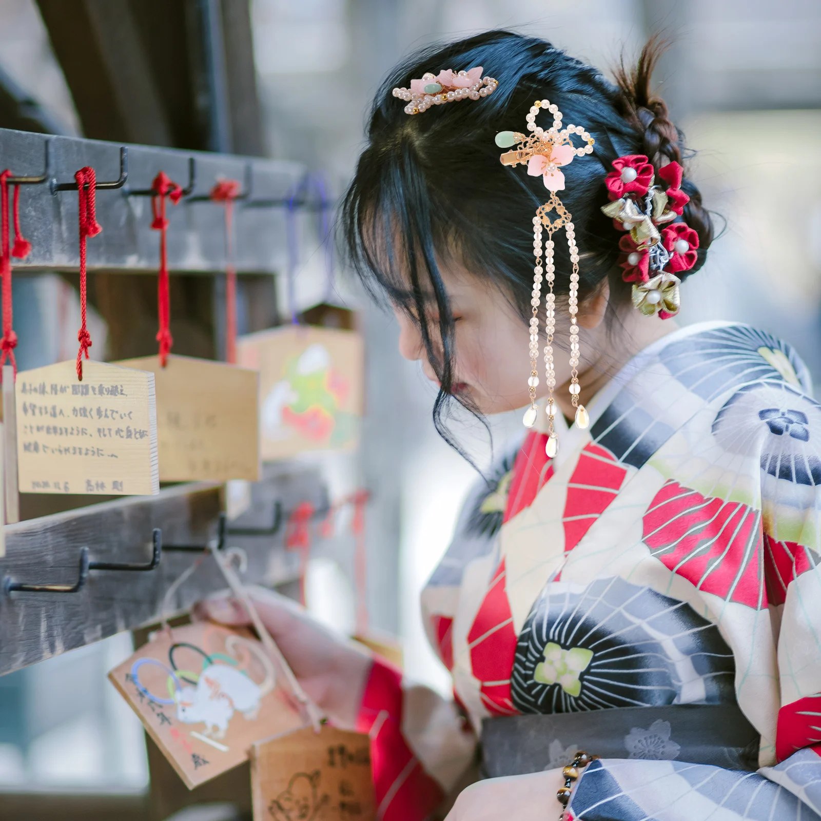 

Головной убор Hanfu, аксессуары для волос, зажим для девочек, детская традиционная китайская заколка для волос с жемчужной кисточкой, элегантная очаровательная расческа с цветком для женщин и девочек