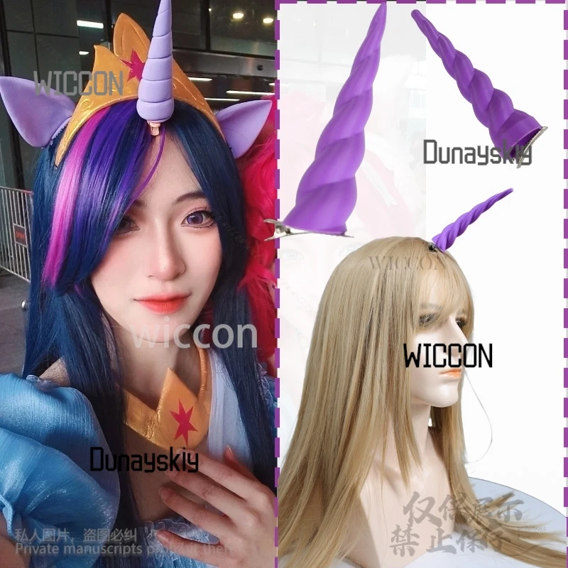 

Anime Twilightt Cosplay Sparkeee Costume 3D Polylactic Acid Purple Horn Props Halloween Party Headwear Jirai Kei Gift Customized