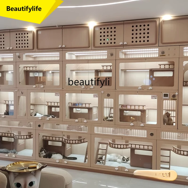 

A57 Solid wood pet store showcase foster cage cat and dog cabinet rock slab Nakajima cat house villa cat house