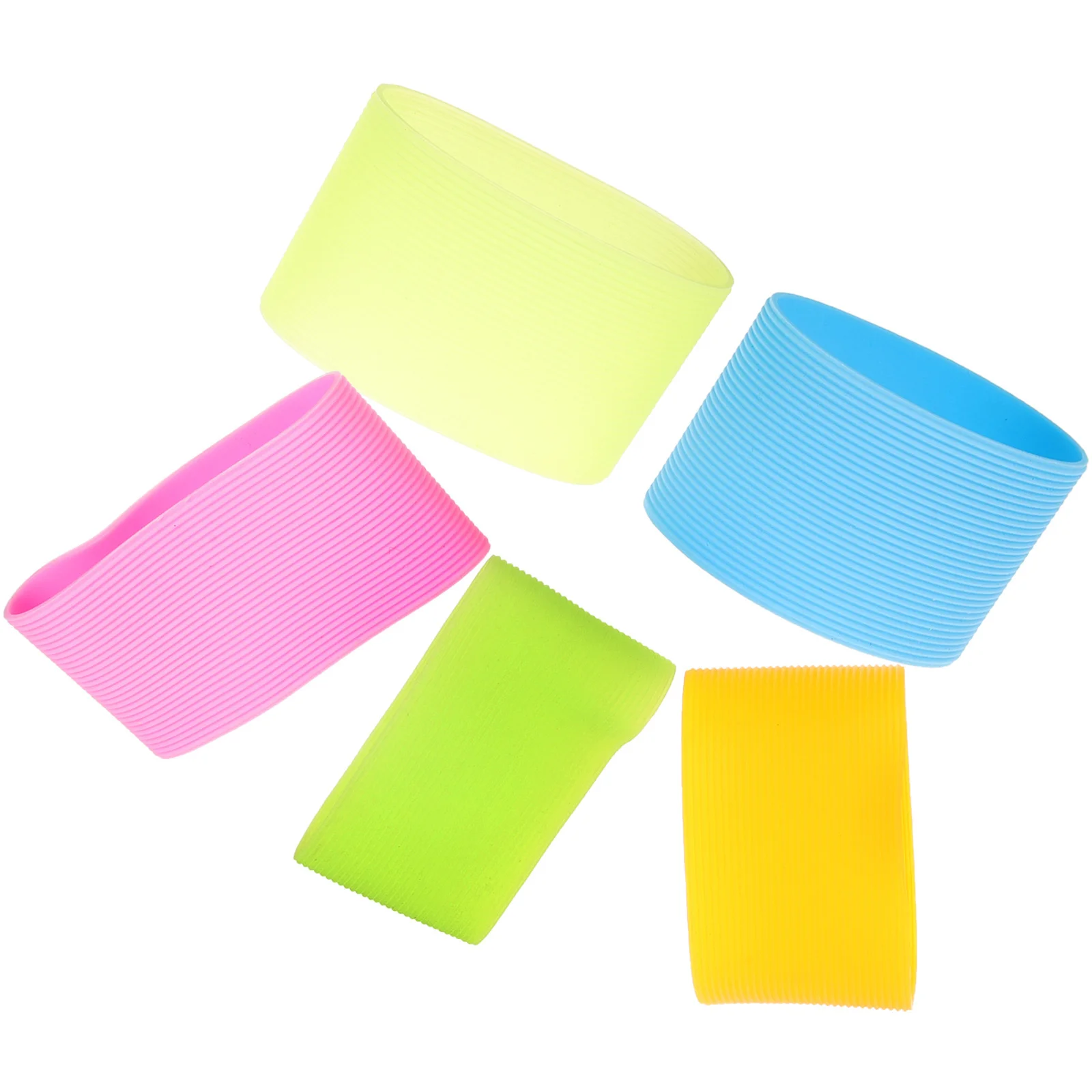 

5 шт., силиконовая крышка для бутылки, рукав для чашки, теплоизолированный ремешок против ожогов для стеклянной бутылки с водой, аксессуары для кухонного бара