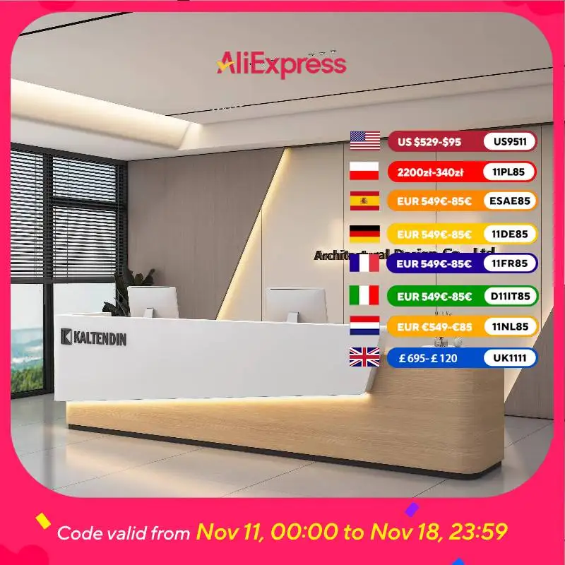 

White Beauty Reception Desks Logo Aesthetics Office Computer Reception Desks Modern Design Mostrador Recepcion Furniture