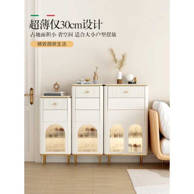 

Light luxury rock slab chest modern simple living room small apartment drawer storage cabinet bedroom bedside table