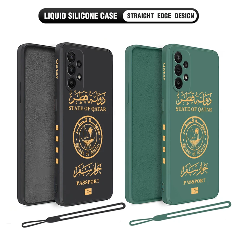 Qatar Passport Cover Phone Case For Xiaomi Redmi 12C 10 10C 10A 9 9T 9A A1 K20 K30 K40 Pro Plus 4G 5G Liquid Silicone Cover