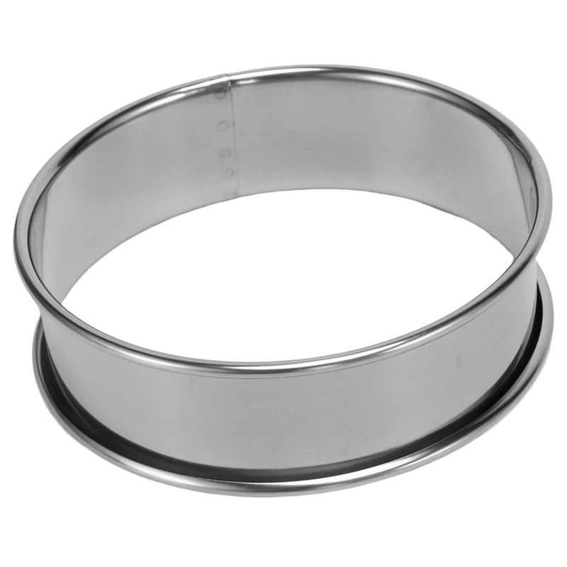 24 Pieces 3.15 Inch Double Rolled Tart Rings Stainless Steel Round Muffin Rings Metal Crumpet Rings Molds