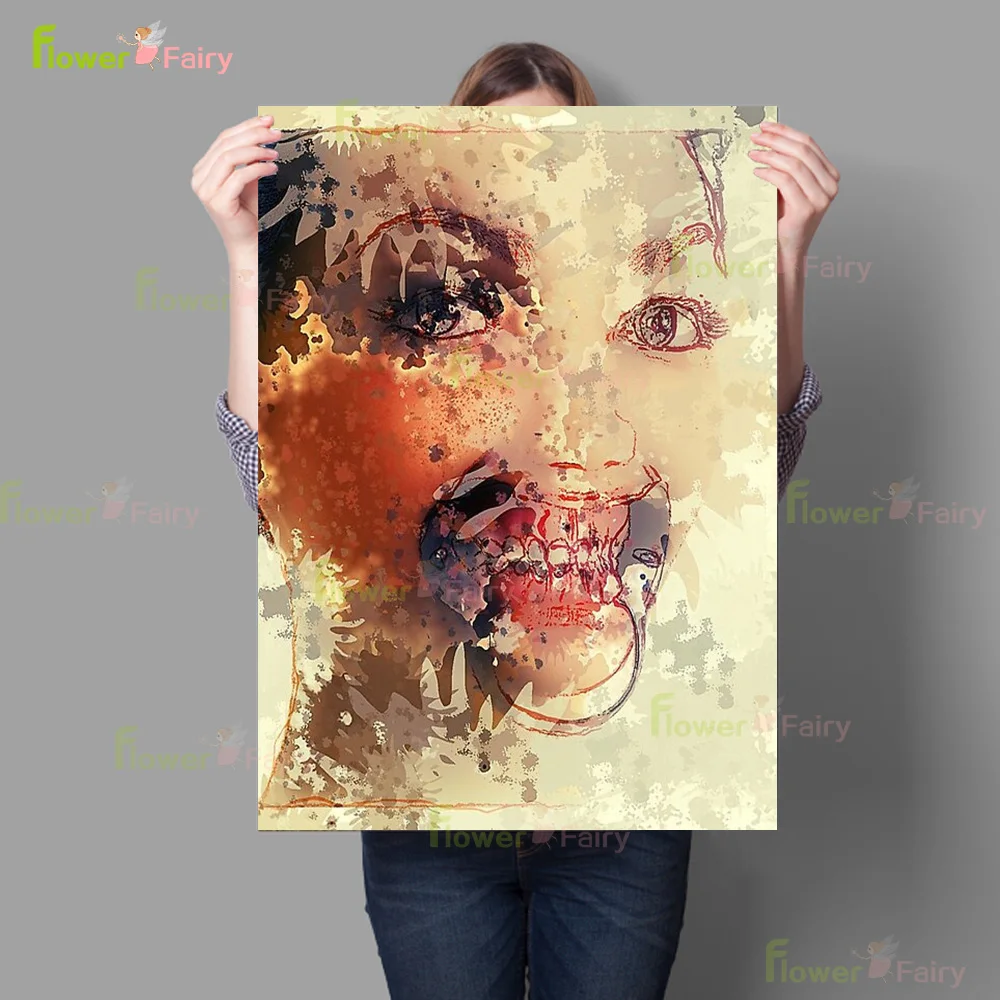 Watercolor Tooth Teeth Dentistry Clinic Poster Wall Art Canvas Painting Home Decor Wall Pictures For Living Room Unframed